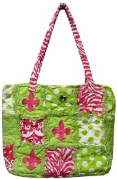 Patch Work Tote Bag-WQ9002/LIME